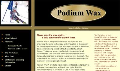 Podium Wax Web site